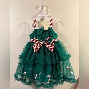 VIRAL !! Cynthia Rowley Girls Holiday Candy Cane Tutu Dress Size 4T